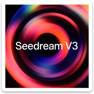 remake this and make "Seedream V3" bit bigger sticker