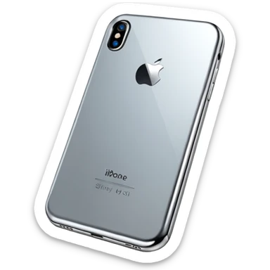 an elegant metallic chrome iphone sticker
