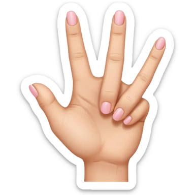 Hand with only the middle finger, the thumb, and the pinky sticking out. The ring and index fingers are down sticker