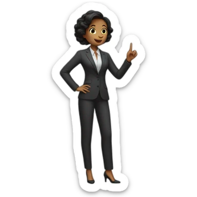 the girl in the pantsuit says no with a gesture. sticker