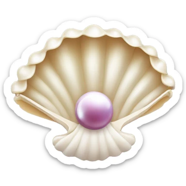 Elegant design Clam with pearl sticker