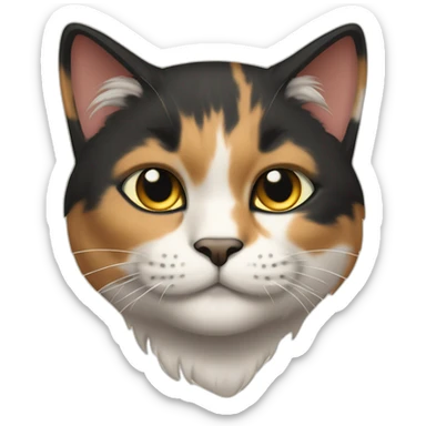 Halloween Meowscles is a buff anthropomorphic calico  cat  he has a shadow design with black  jeans sticker