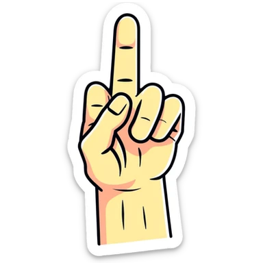 Flipping off sticker
