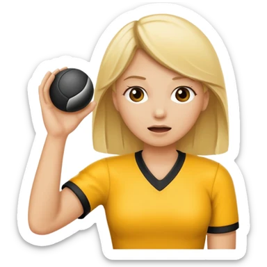 blonde sports referree calling time out sticker