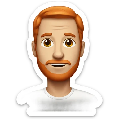 Red head man with big forehead sticker