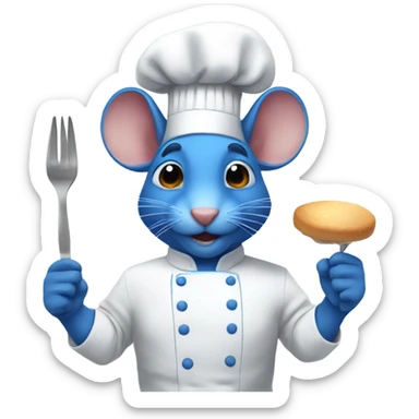 blue rat chef sticker