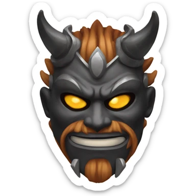 with a lustrous power a oni mask  sticker