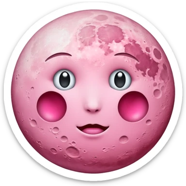 Pink moon with no body parts on it just a regular moon sticker