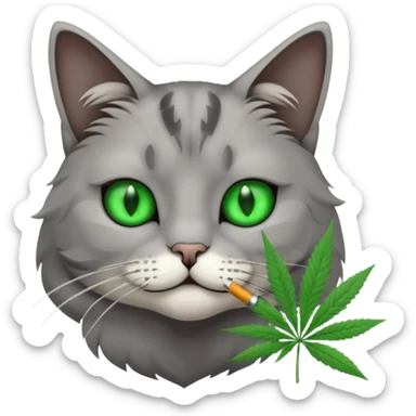 Cat smoking weed sticker