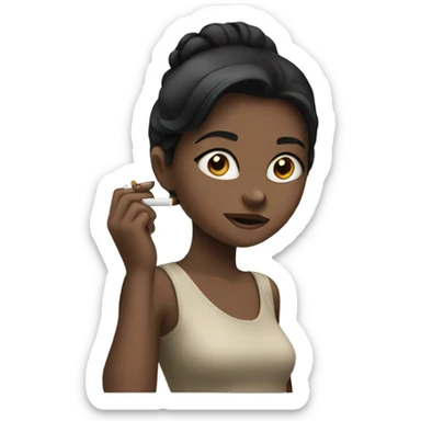 Black haired girl smoking  sticker