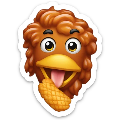 A chicken strip with bbq sauce sticker