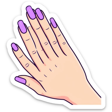 lilac pastel manicure on five fingers sticker