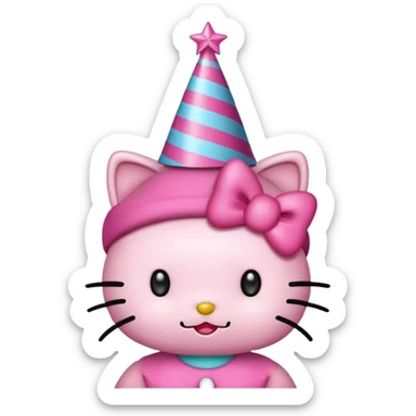 Hello kitty saying happy 17th birthday  sticker
