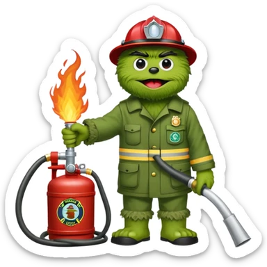 spotsylvania company 7 fire department logo oscar the grouch sticker