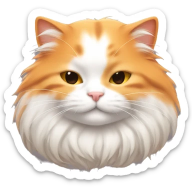 Cute emoji long haired orange and white kitty sleeping sticker