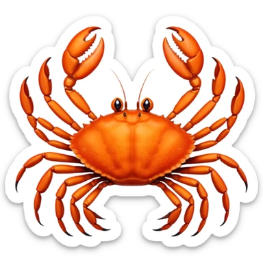 A live crab with eight legs and two pincers sticker