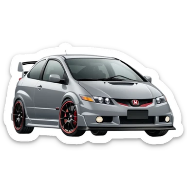 2004 grey Honda civic type r black rims without a spoiler or splitter sticker