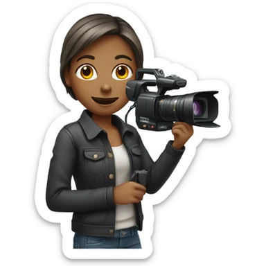 girl with a video camera sticker