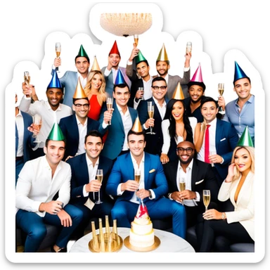 Lewis Howes, Gary Vee, Tristan Tate, Tai Lopez, Josh King Madrid, Alex Hormozi, Iman Gadzhi, Branden Condy, Patrick Bet-David, Luke Belmar, Cardone, Shelby Sapp, Leila Hormozi, Tefi Valenzuela, business, Russell Brunson, partners, marketing, event , emoji, sales, money, mentor, party, emoji sticker