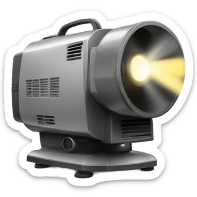 Theatre spotlight projector showing light beam sticker