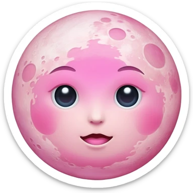 Pink moon sticker