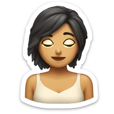 chica morena durmiendo sticker