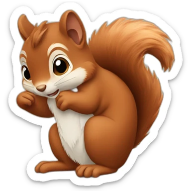 the squirrel folded its paws in the shape of a heart sticker