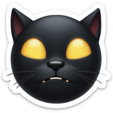 Black cat demon face palm sticker