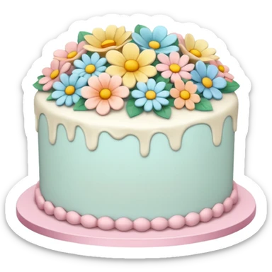 floral cake sticker