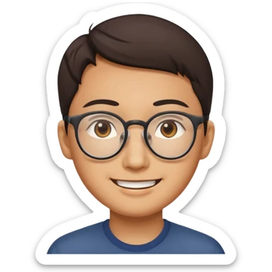 OJOS RASGADOS, NO TAN REDONDOSSSSSSSS, Y SONRIENTE, Y LAS GAFAS? sticker