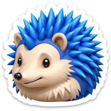 A blue hedgehog with 6 spines  sticker