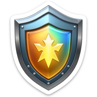 shield with a luminous aura sticker