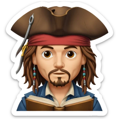 jack sparrow reading sticker