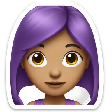 girl with long purple hai sticker