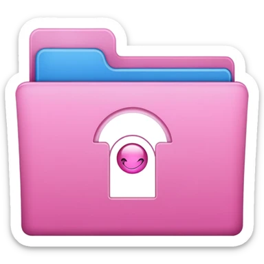windows 10 folder light giltter pink sticker