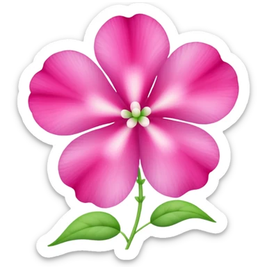 sweetpea flower, pink with dotted center, emoji style sticker
