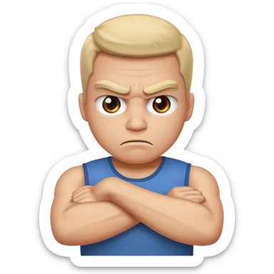 angry face emoji arms crossed sticker