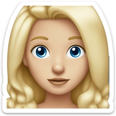 Blonde girl blue eyes holding spitz  sticker
