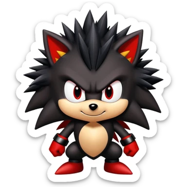 Shadow the hedgehog with black and red fur sticker