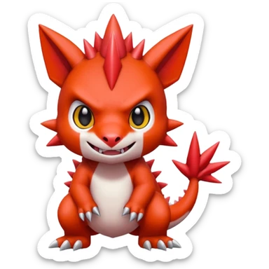 Cute Baby Digimon-Guilmon-Tyrunt-hybrid (full body) sticker