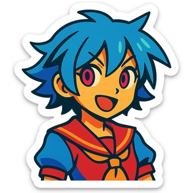 anime character in vibrant toon style sticker
