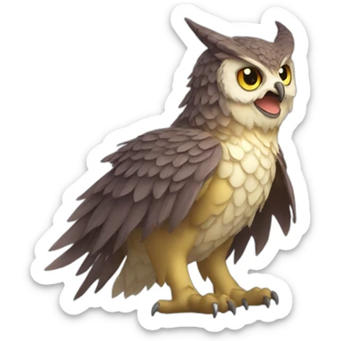 Owl dragon sticker