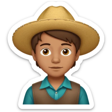 A 9 year old mexican boy with brown hair  sticker