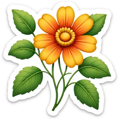 vintage emogie flower sticker