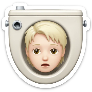 A head in a toilet sticker