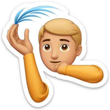 Bent arm emoji with wind coming from the elbow  sticker