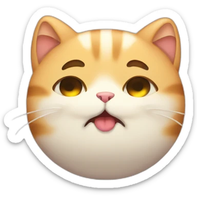 crying cat fat sticker
