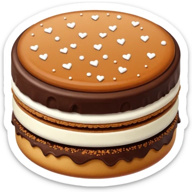 un alfajor de dulce de leche y chocolate sticker