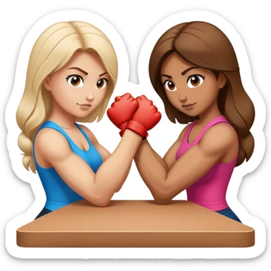 Two women arm wrestling  sticker