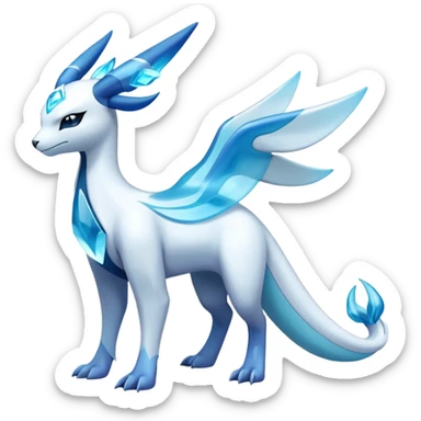 Futuristic Lugia-Suicune-Glaceon-hybrid, full body  sticker